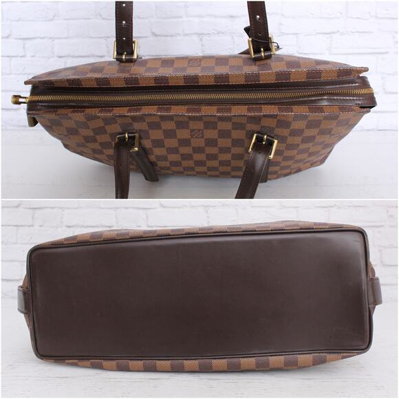 Louis Vuitton Chelsea Damier Ebene Shoulder Tote Purse Brown Large A5056 - Picture 7 of 10